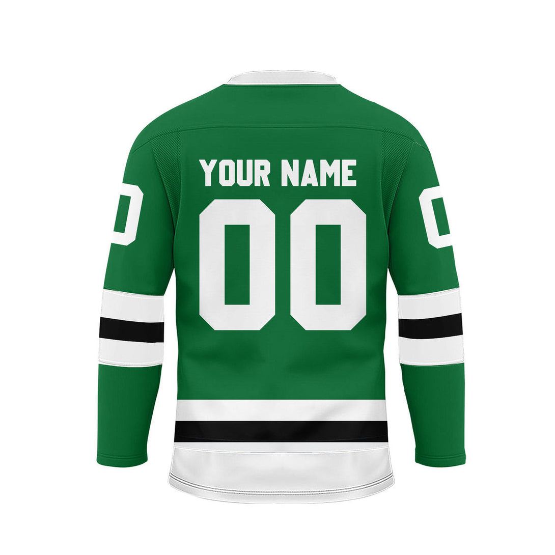 Custom Green Dallas Lace Neck Hockey Jersey For Men & Women