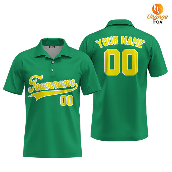 Custom Green Gold - White Custom Polo Shirt For Men