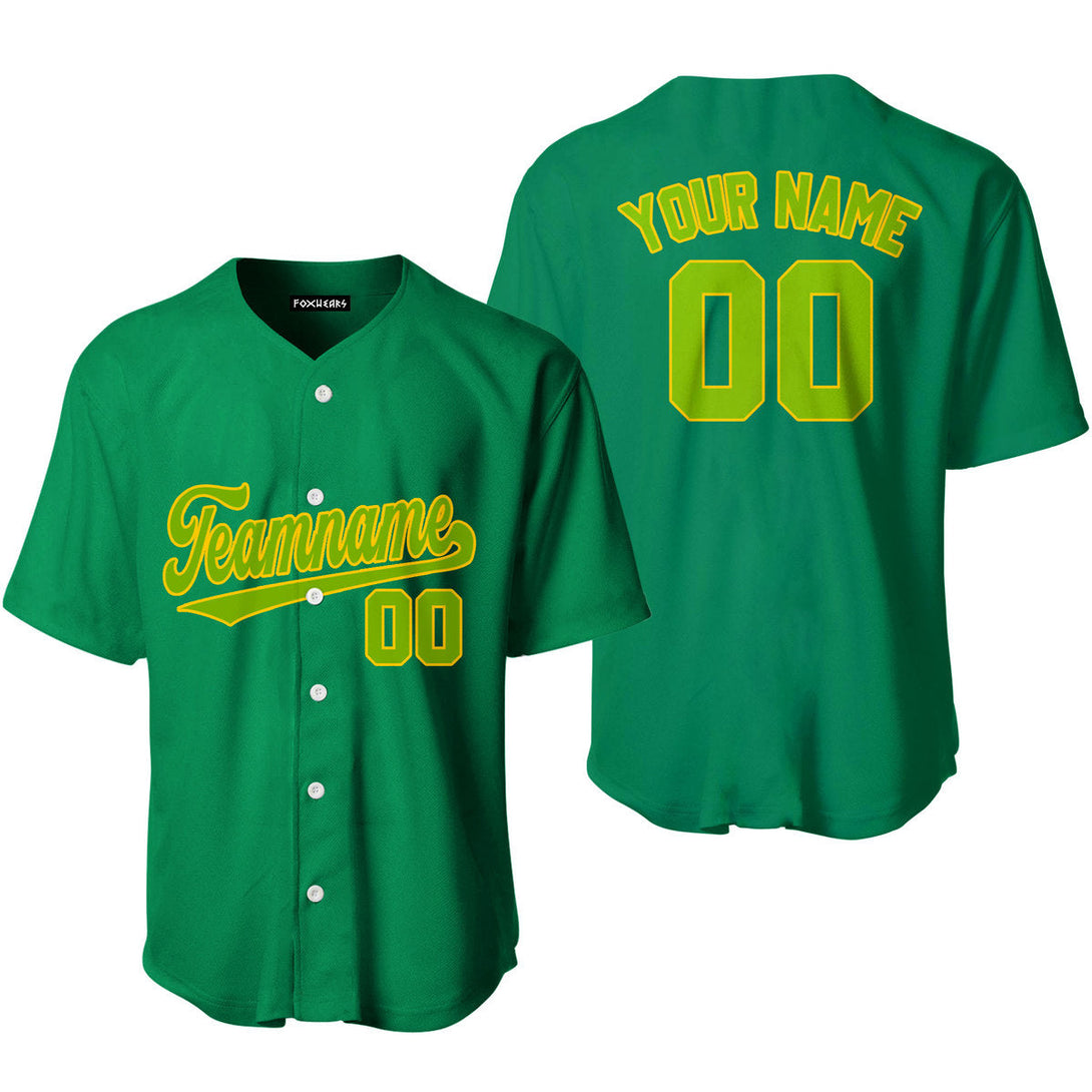 Custom Green Neon Green Yellow Custom Baseball Jerseys For Men & Women