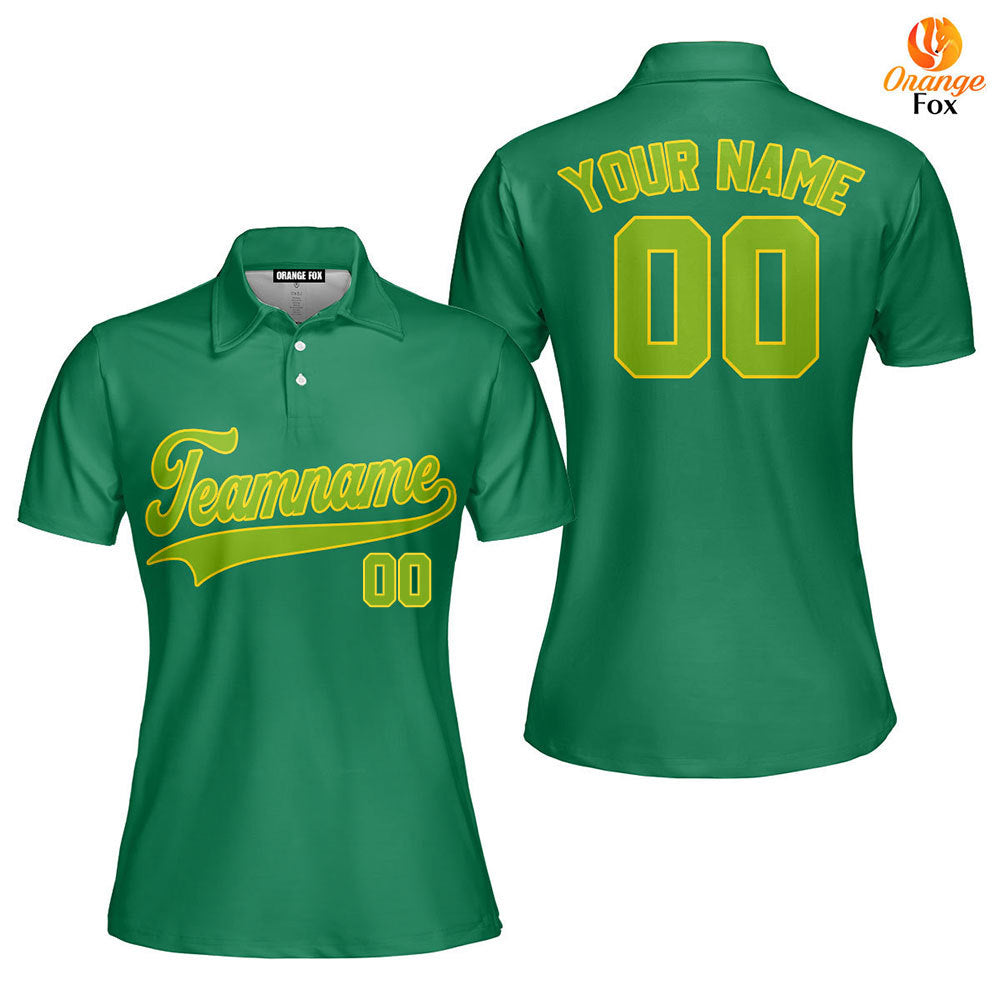 Custom Green Neon Green - Yellow Custom Polo Shirt For Women