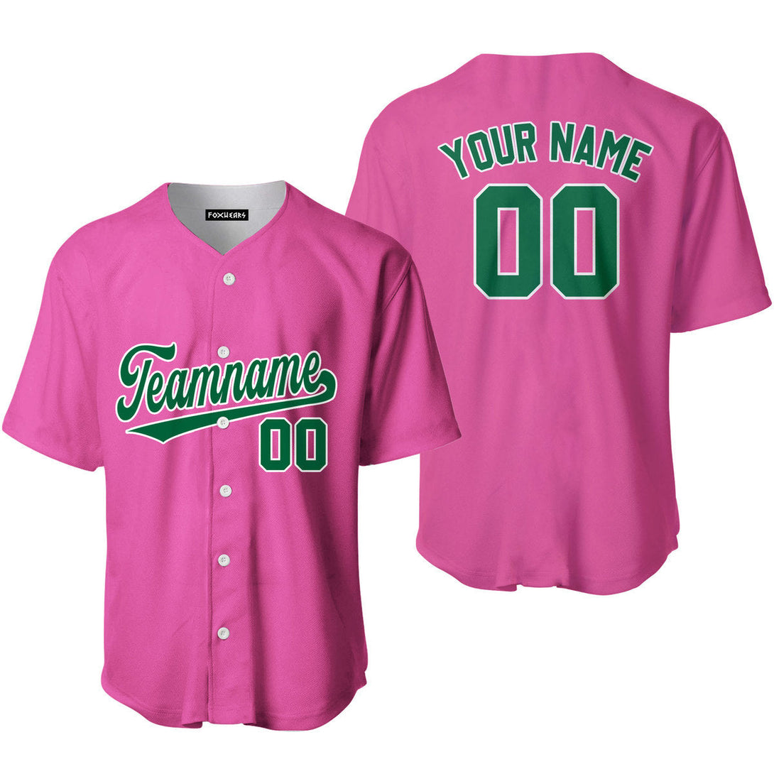 Custom Green White And Pink Custom Baseball Jerseys For Men & Women