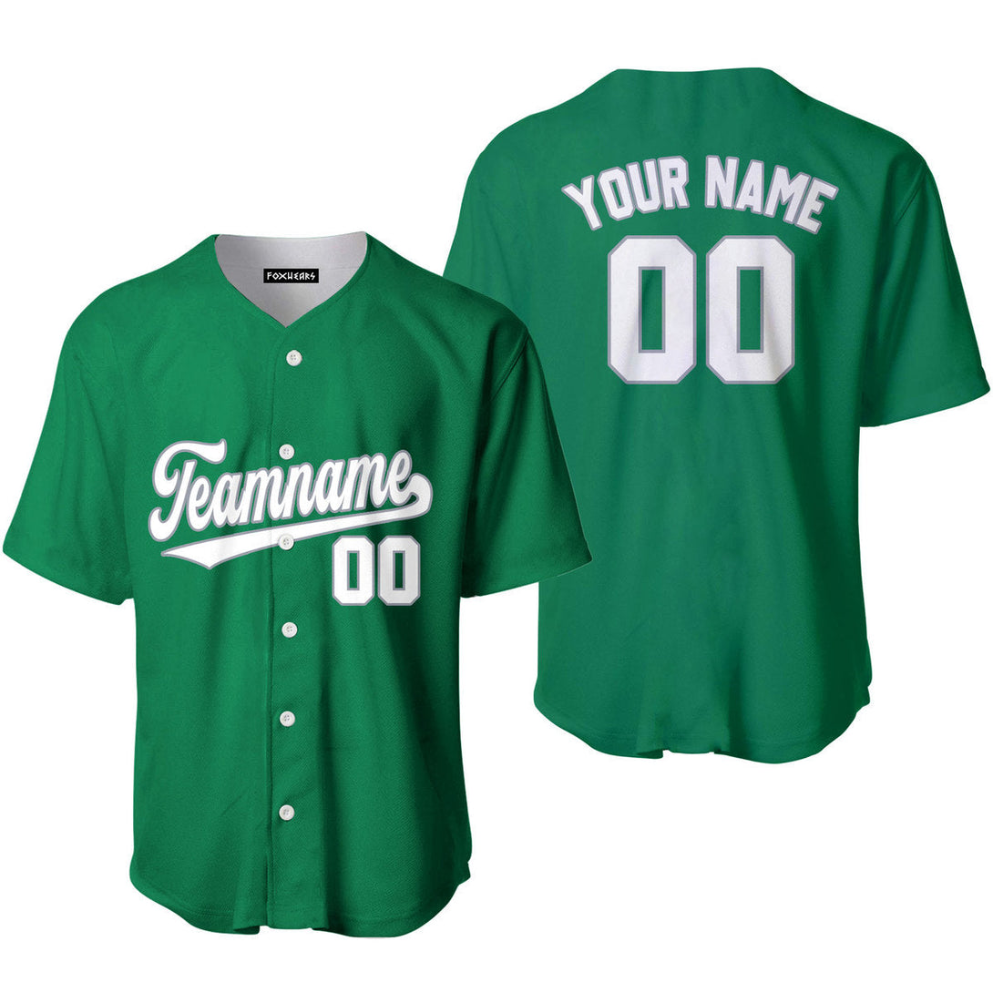 Custom Green White Gray Custom Baseball Jerseys For Men & Women