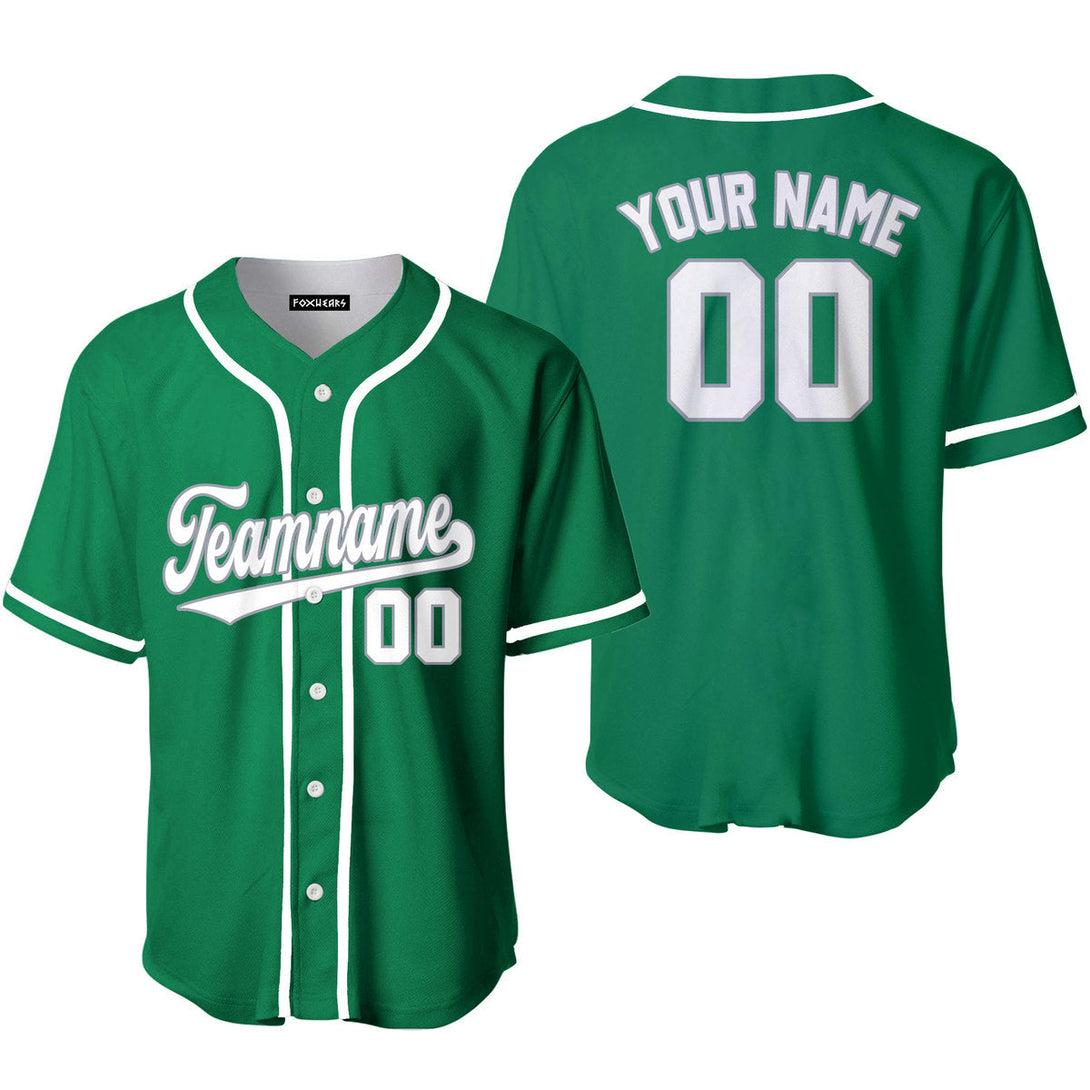 Custom Green White Gray Custom Baseball Jerseys For Men & Women