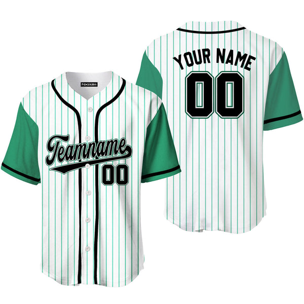 Custom Green White Raglan Black Green Baseball Jerseys For Men & Women