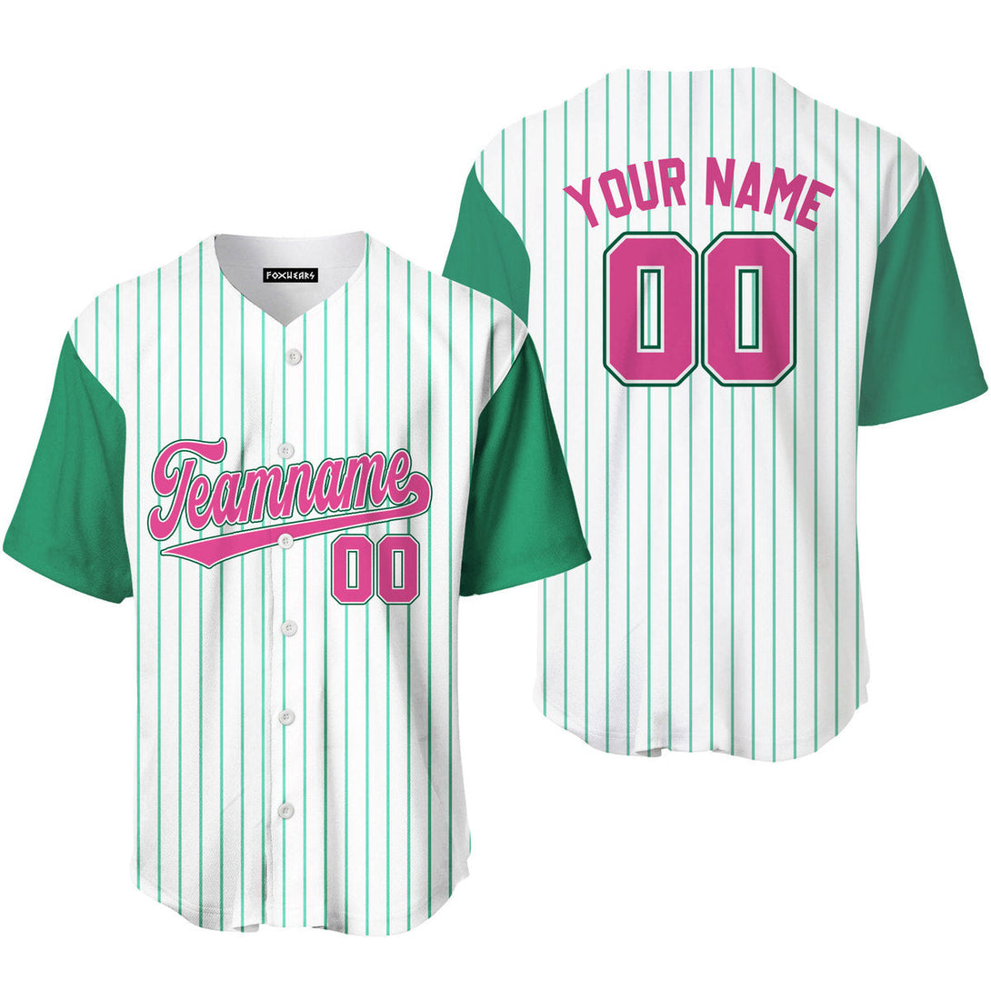 Custom Green White Raglan Pink Black Baseball Jerseys For Men & Women