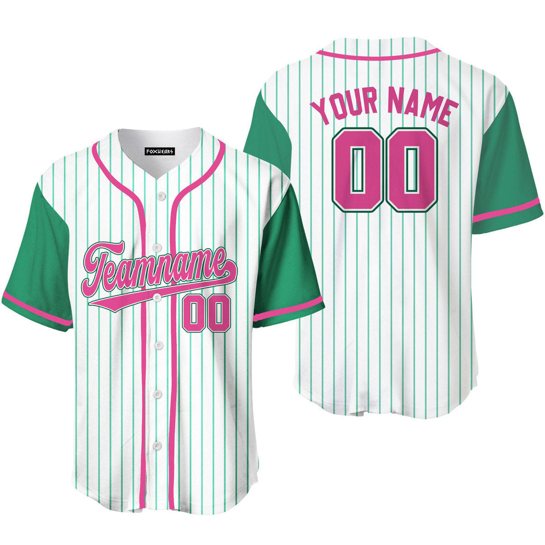 Custom Green White Raglan Pink Black Baseball Jerseys For Men & Women