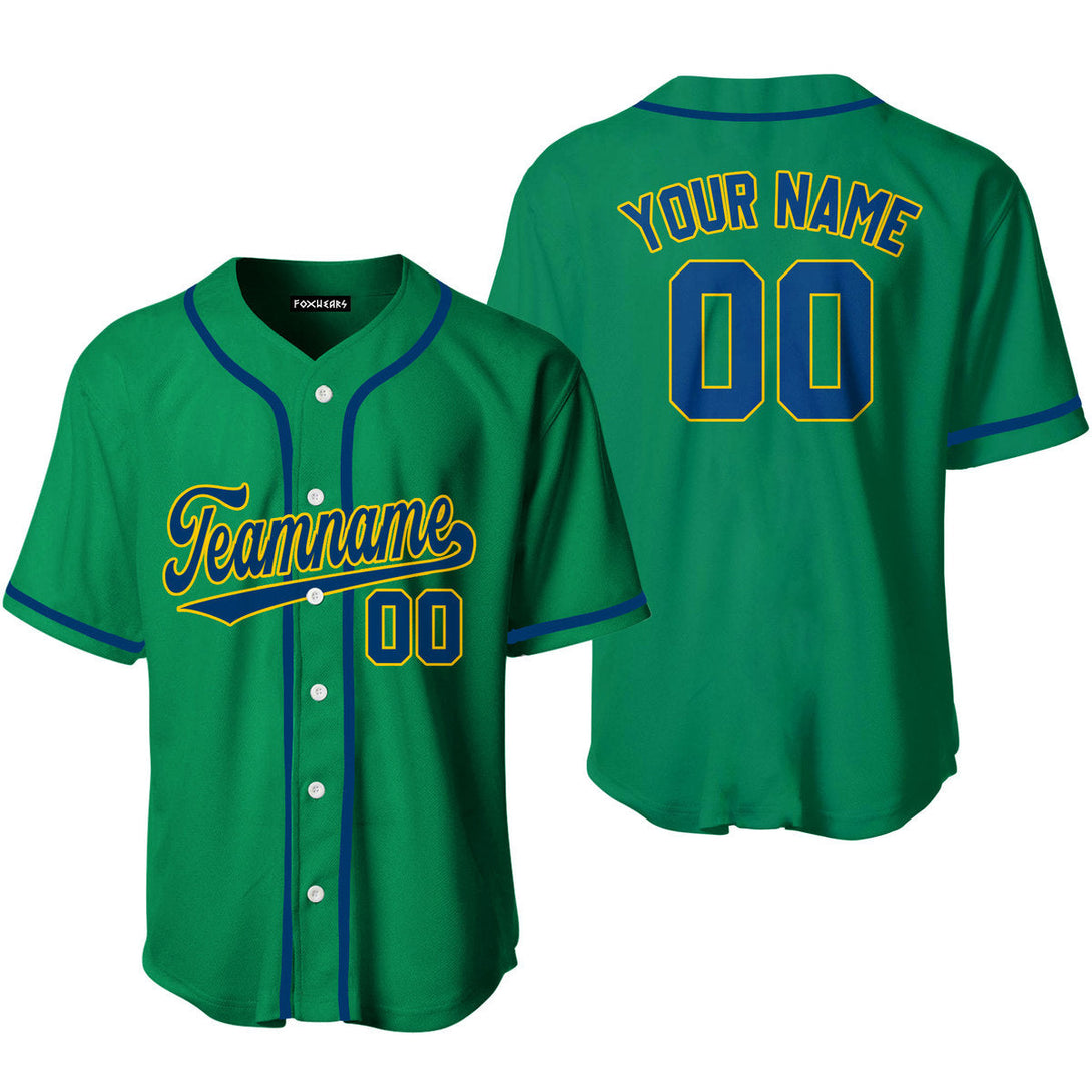 Custom Green Yellow Navy Custom Baseball Jerseys For Men & Women