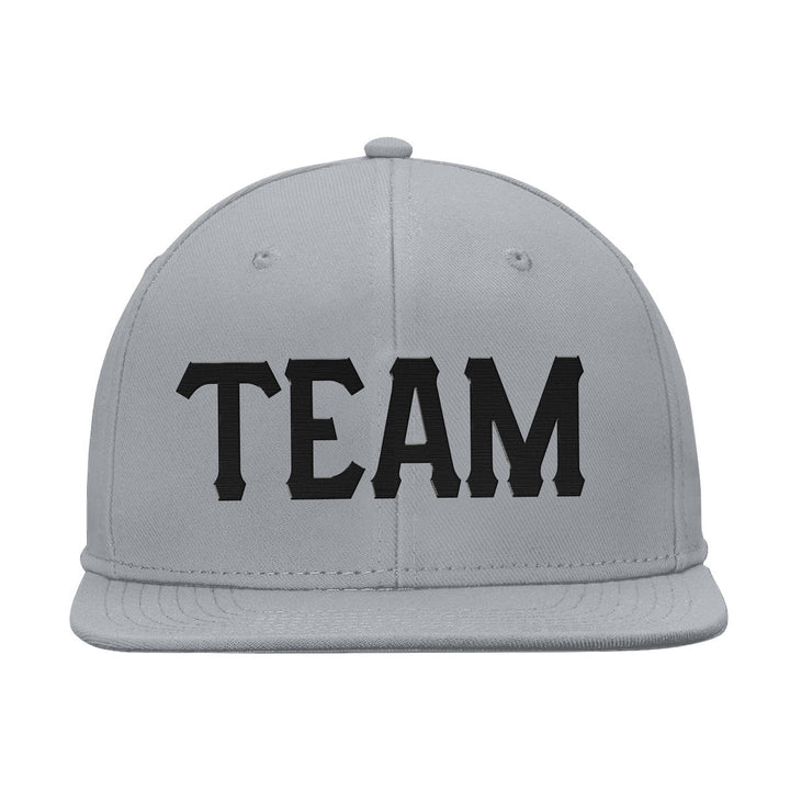 Custom Grey Black Stitched Snapback Hat