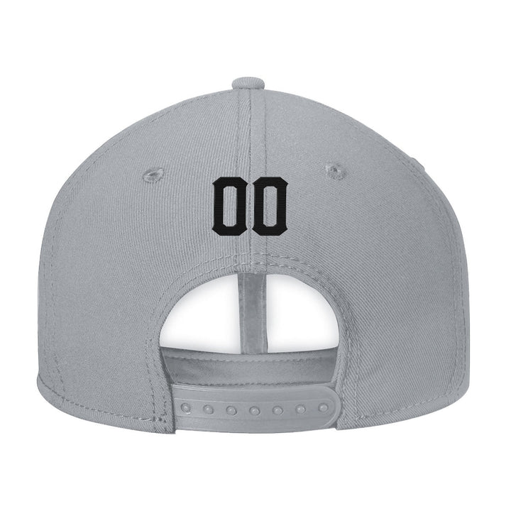 Custom Grey Black Stitched Snapback Hat