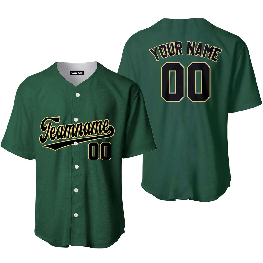 Custom Kelly Green Black Cream Custom Baseball Jerseys For Men & Women