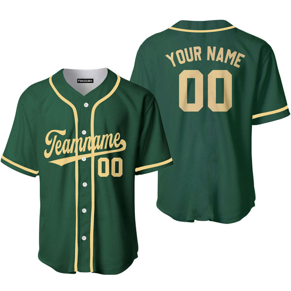 Custom Kelly Green Cream Custom Baseball Jerseys For Men & Women