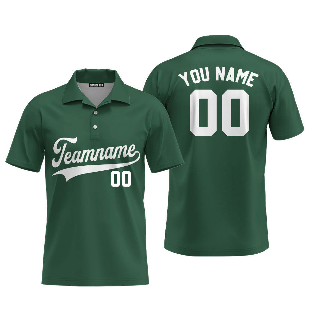 Custom Kelly Green White Custom Polo Shirt For Men