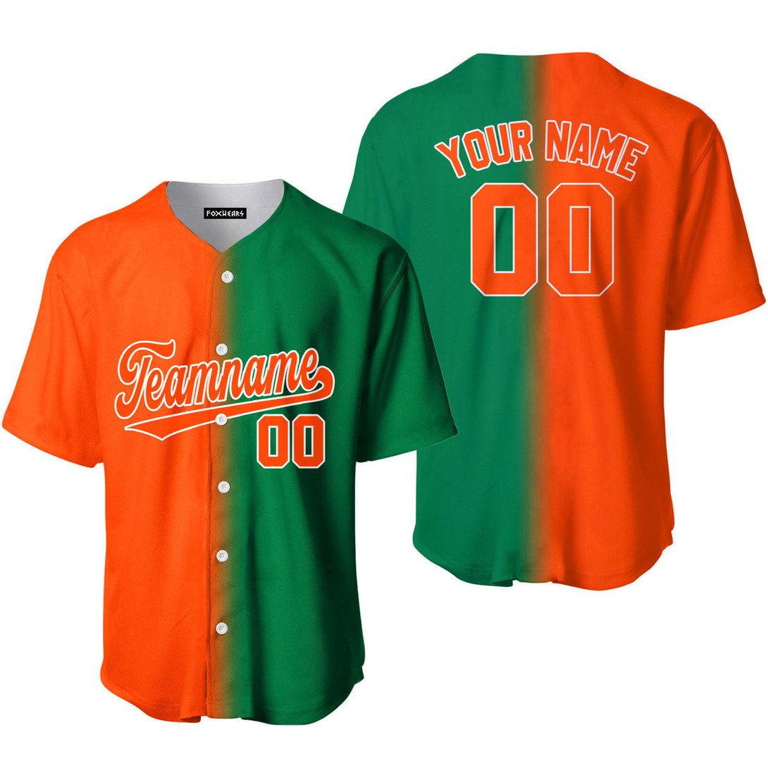 Custom Kelly Green White Orange Fade Fashion Baseball Jerseys For Men & Women