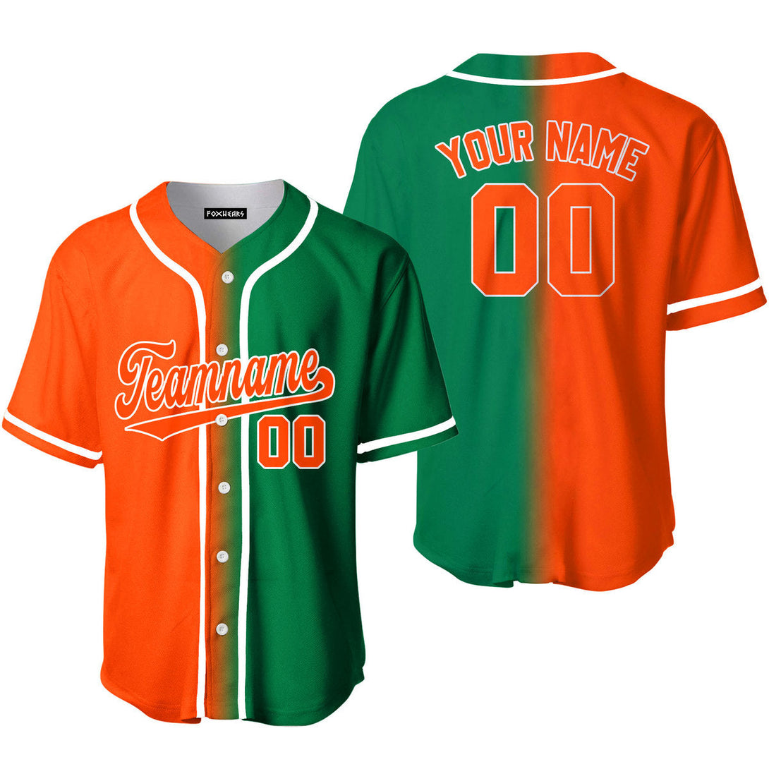 Custom Kelly Green White Orange Fade Fashion Baseball Jerseys For Men & Women