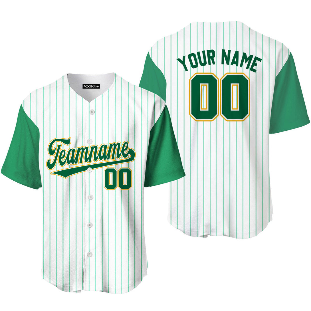 Custom Kelly Green White Raglan Green Yellow Baseball Jerseys For Men & Women