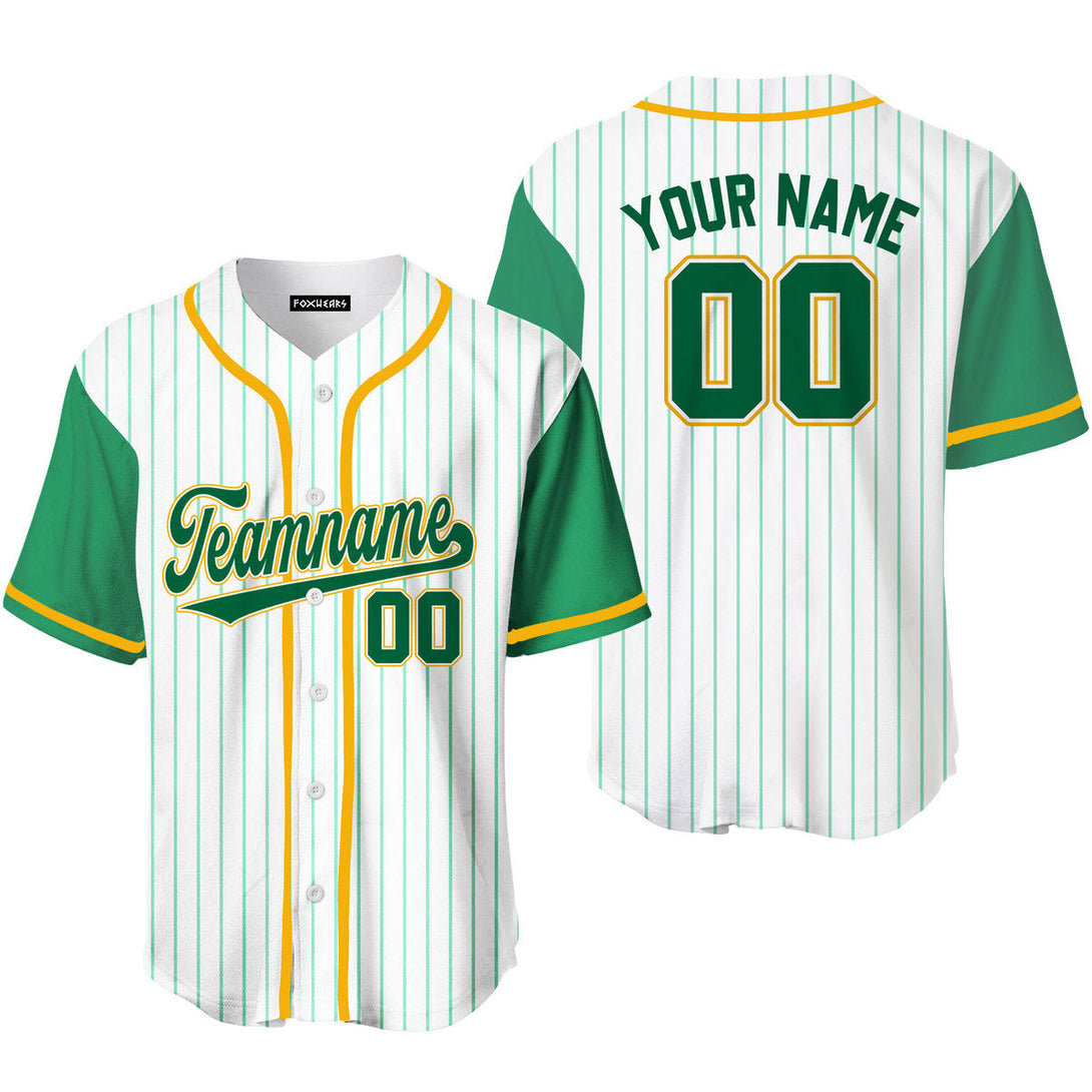 Custom Kelly Green White Raglan Green Yellow Baseball Jerseys For Men & Women