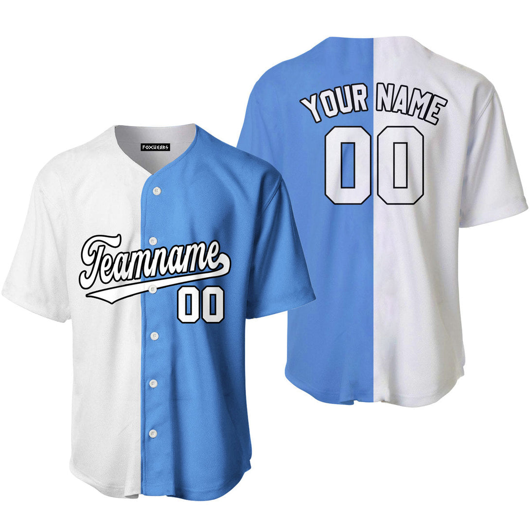 Custom Light Blue Black White Baseball Jerseys For Men & Women