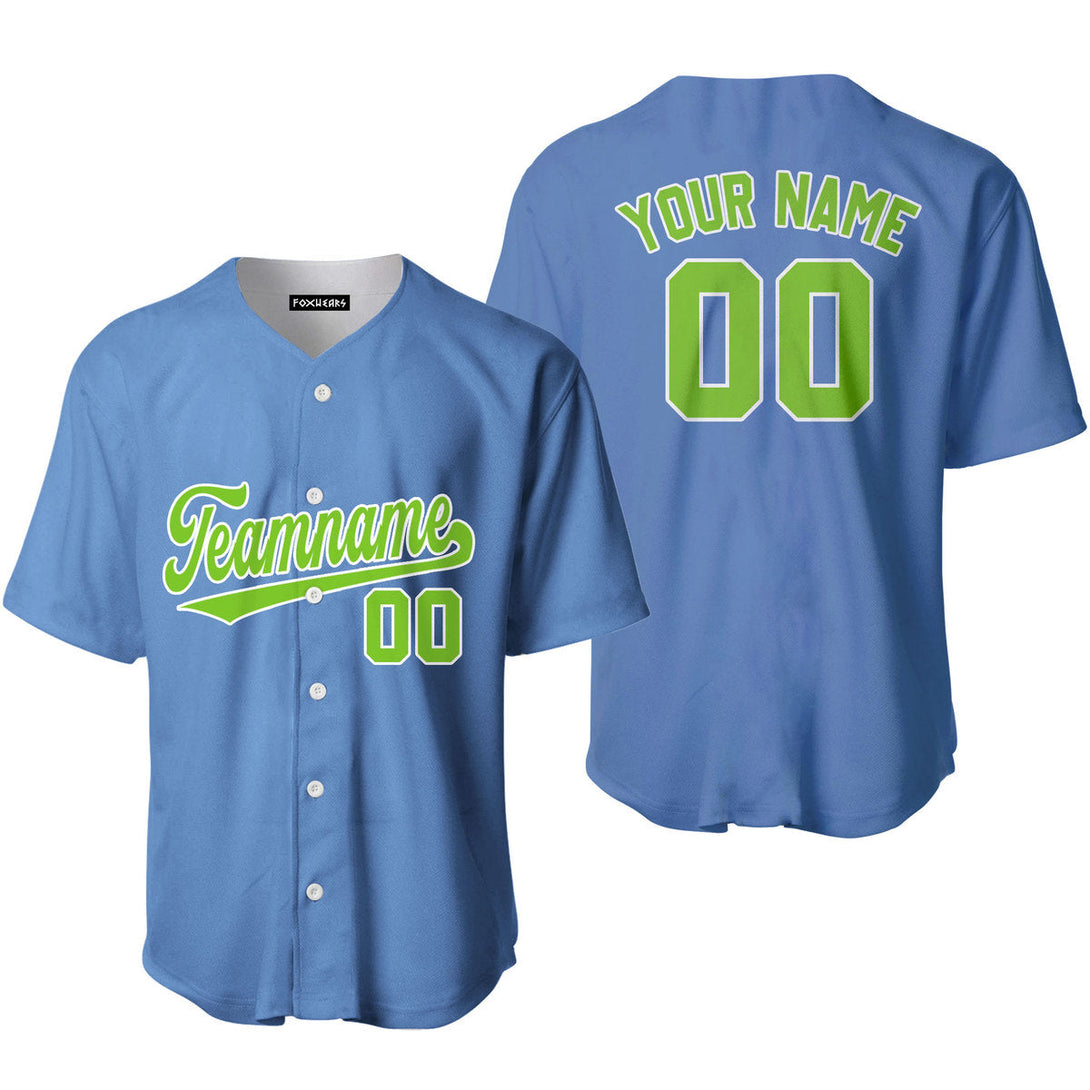 Custom Light Blue Green White Custom Baseball Jerseys For Men & Women