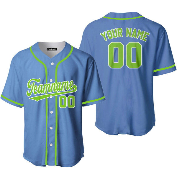 Custom Light Blue Green White Custom Baseball Jerseys For Men & Women