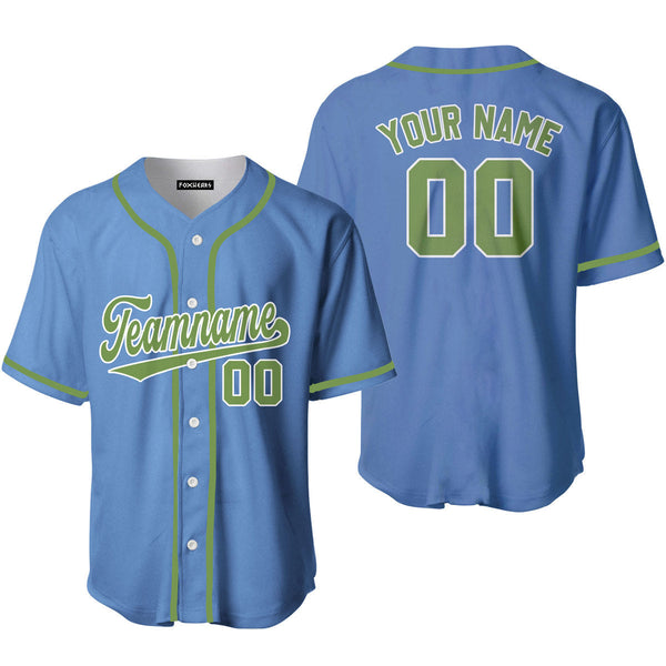 Custom Light Blue Kelly Green White Custom Baseball Jerseys For Men & Women