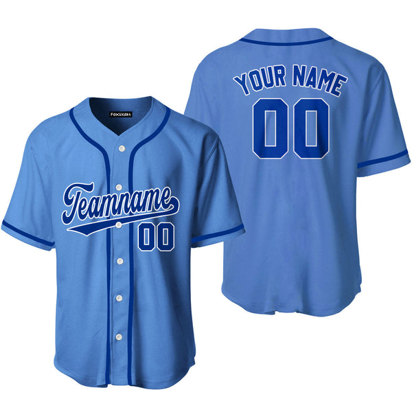 Custom Light Blue Navy White Custom Baseball Jerseys For Men & Women