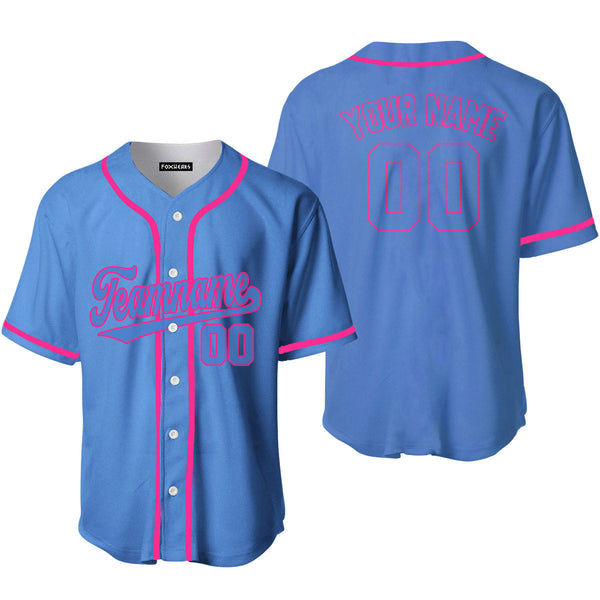 Custom Light Blue Pink Custom Baseball Jerseys For Men & Women