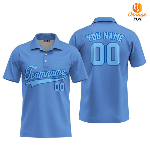 Custom Light Blue Royal Custom Polo Shirt For Men