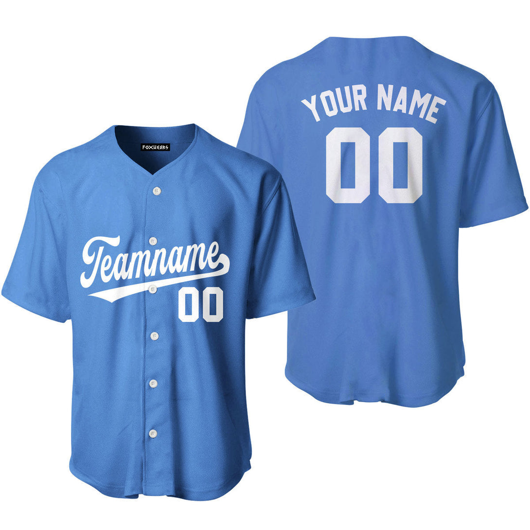 Custom Light Blue White Custom Baseball Jerseys For Men & Women