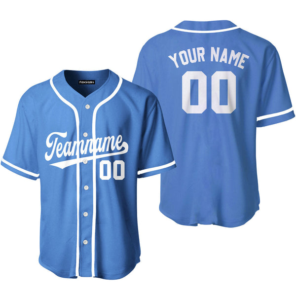 Custom Light Blue White Custom Baseball Jerseys For Men & Women