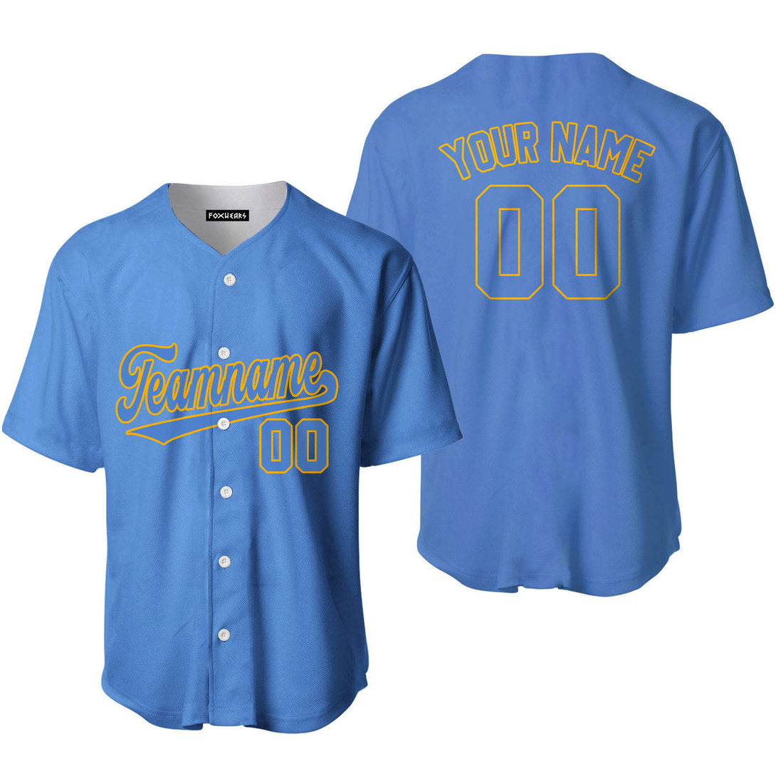 Custom Light Blue Yellow Custom Baseball Jerseys For Men & Women