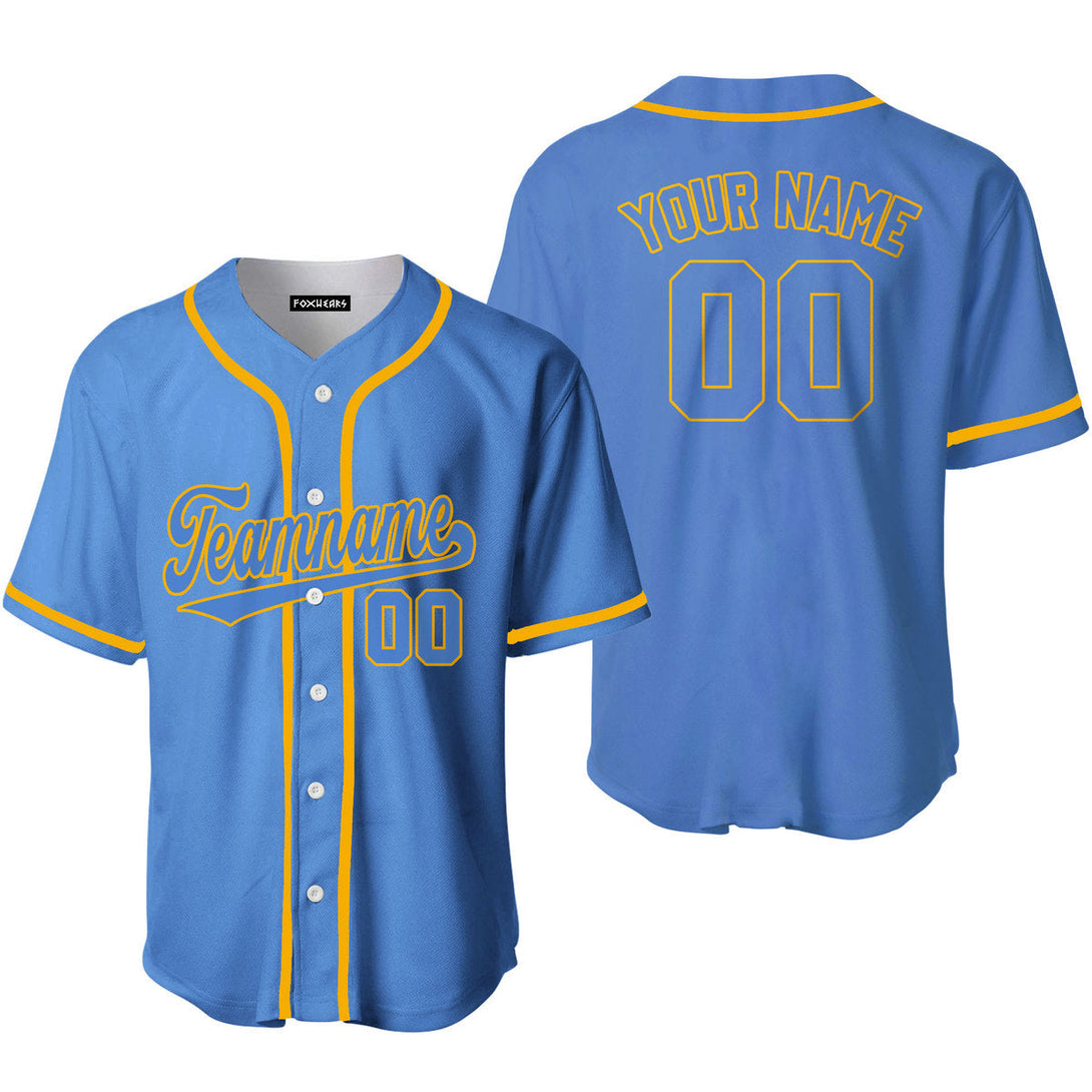 Custom Light Blue Yellow Custom Baseball Jerseys For Men & Women