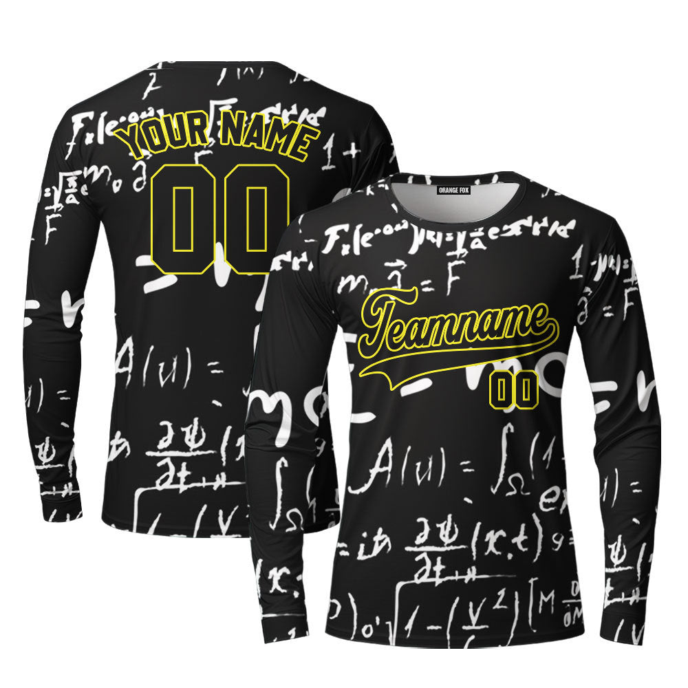 Custom Love Physics Pattern White Black Custom Long Sleeve T-Shirt For Men & Women