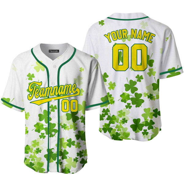 Custom Lucky Yellow Green Shamrock Patrick Baseball Jerseys For Men & Women