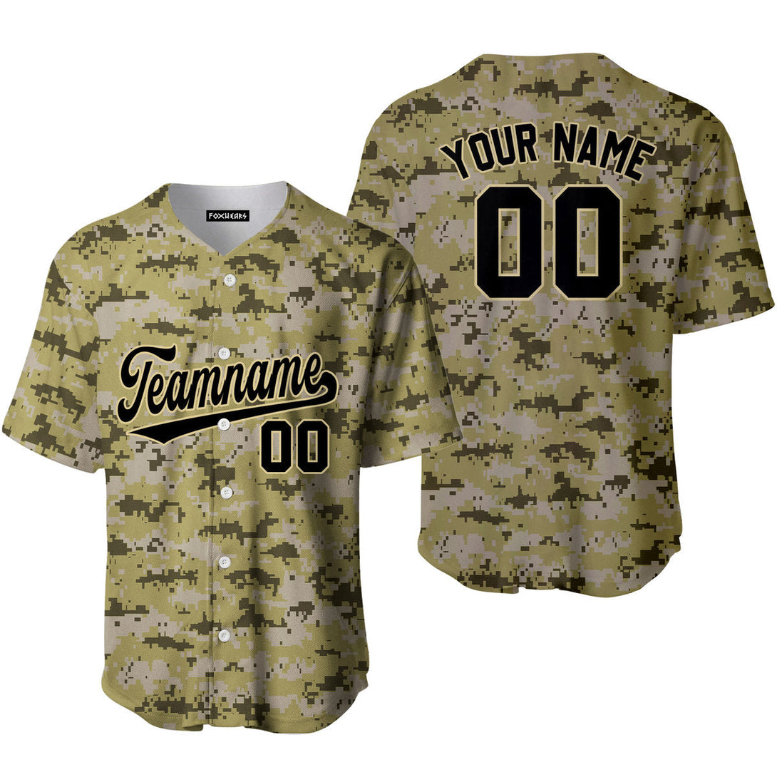 Custom Military Camouflage Black Cream Baseball Jerseys For Men & Women