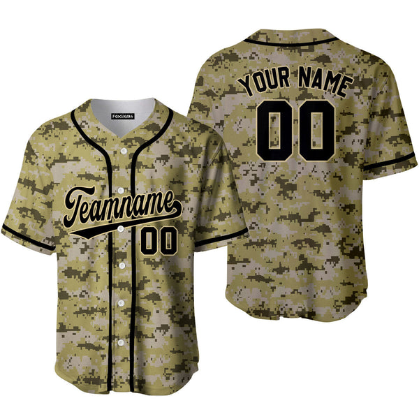 Custom Military Camouflage Black Cream Baseball Jerseys For Men & Women