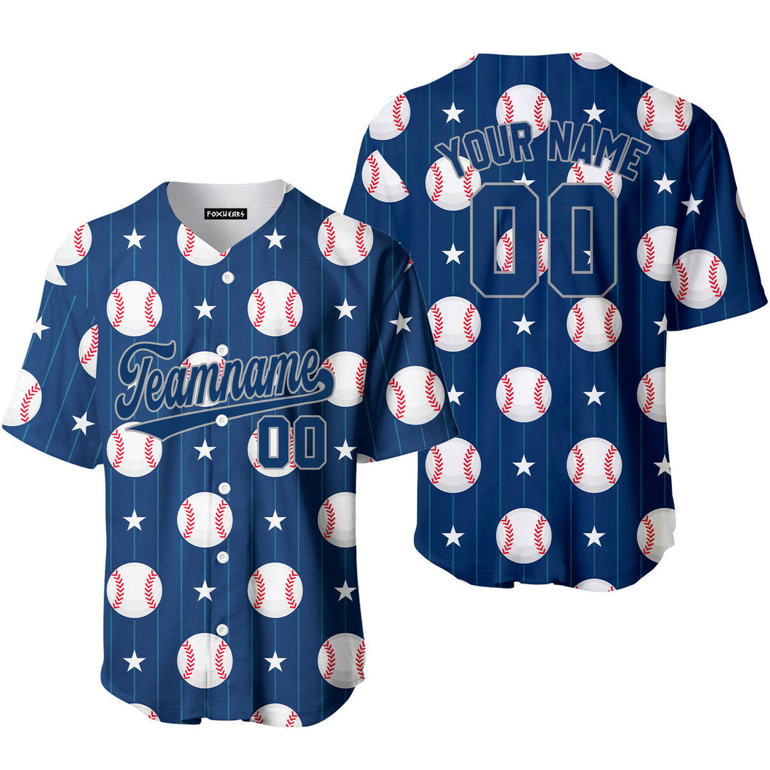 Custom Navy Baseball Pinstriped Pattern Blue Gray Custom Baseball Jerseys For Men & Women