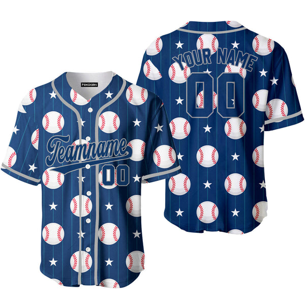 Custom Navy Baseball Pinstriped Pattern Blue Gray Custom Baseball Jerseys For Men & Women