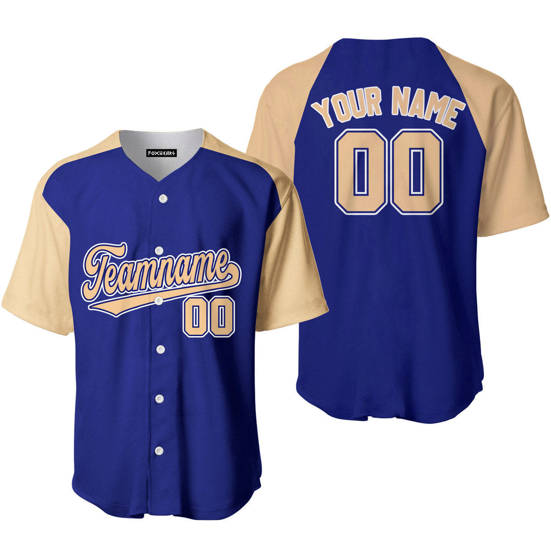 Custom Navy Blue Cream Raglan White Baseball Jerseys For Men & Women