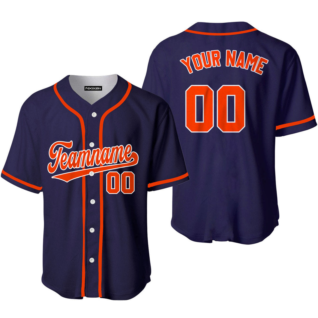 Custom Navy Orange White Custom Baseball Jerseys For Men & Women