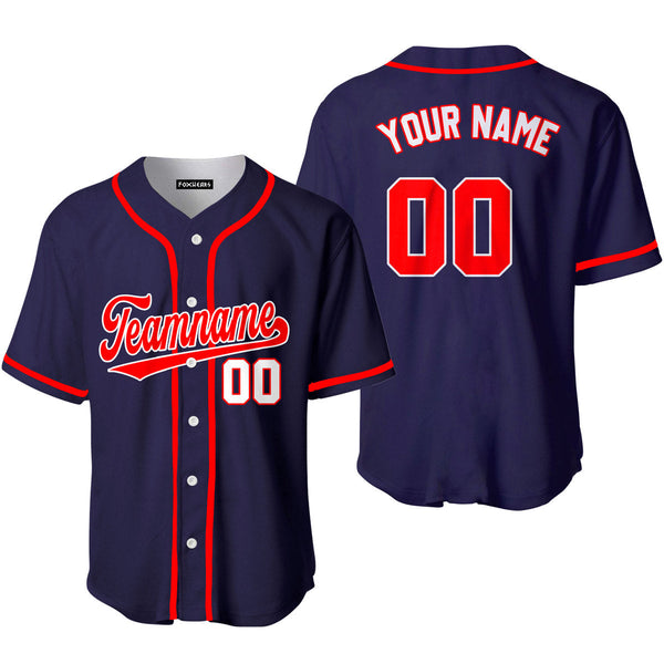 Custom Navy Red White Custom Baseball Jerseys For Men & Women