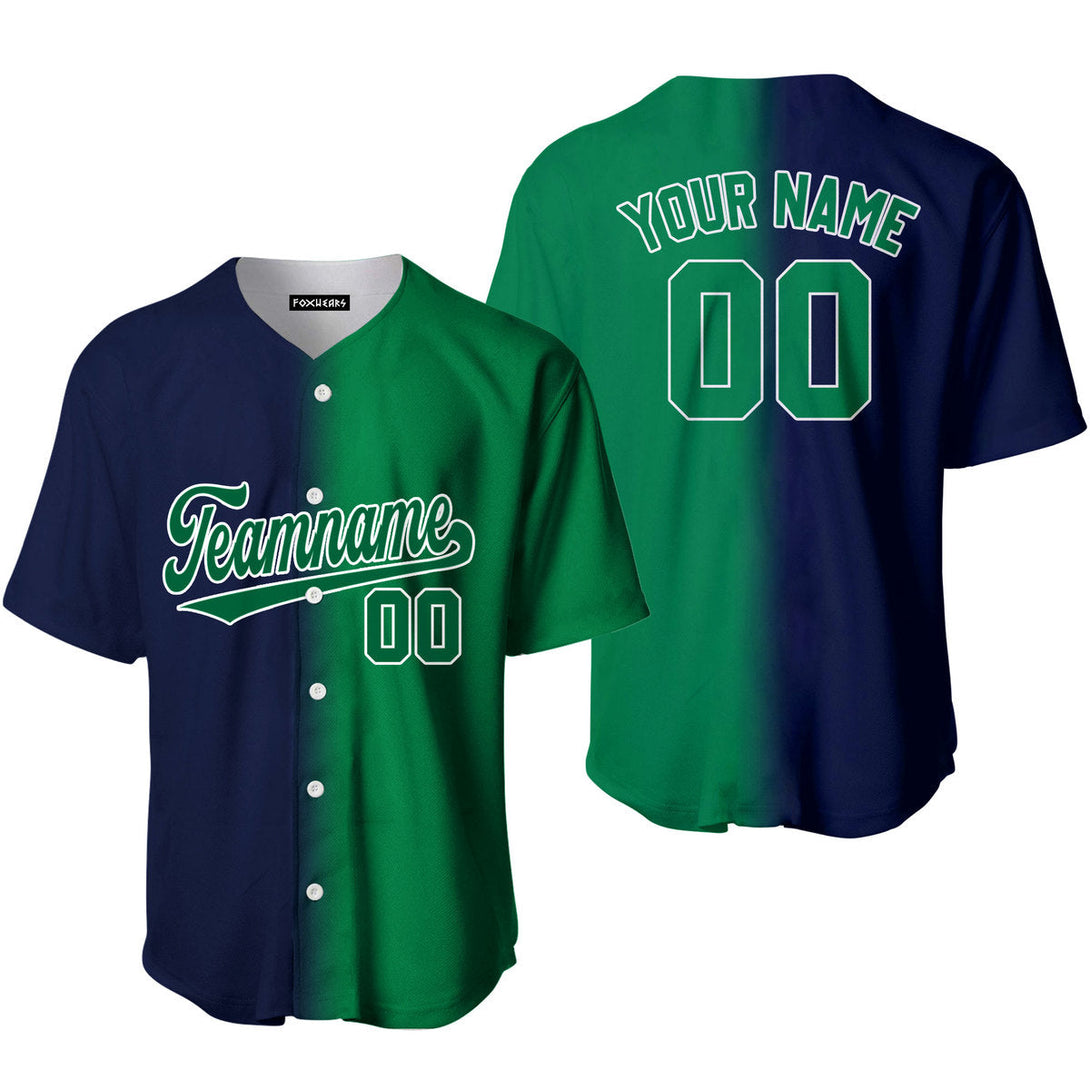 Custom Navy White Kelly Green Fade Fashion Baseball Jerseys For Men & Women