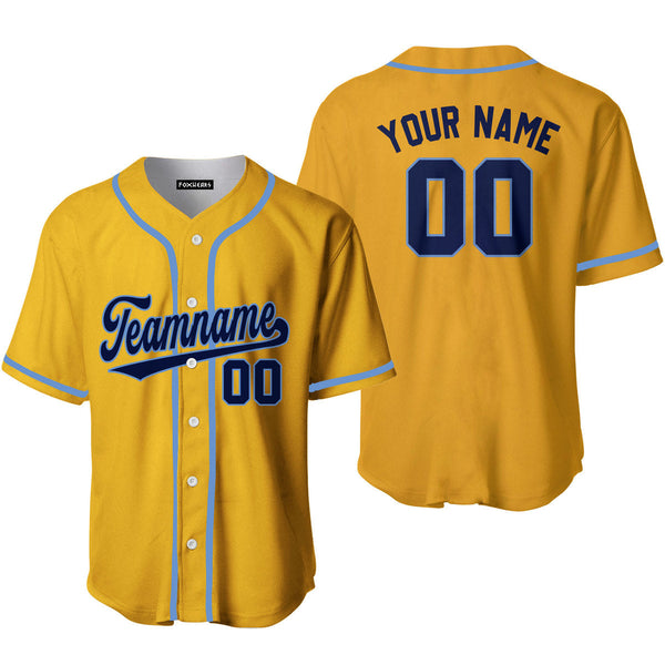 Custom Navy Yellow Gold Custom Baseball Jerseys For Men & Women