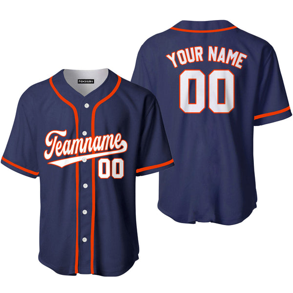 Custom Navy Yellow Orange Custom Baseball Jerseys For Men & Women