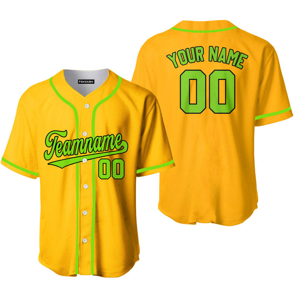 Custom Neon Green Black And Gold Custom Baseball Jerseys For Men & Women