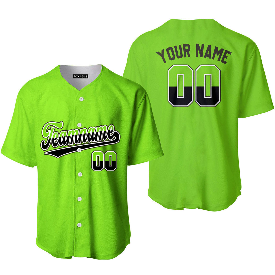 Custom Neon Green Black White Custom Baseball Jerseys For Men & Women