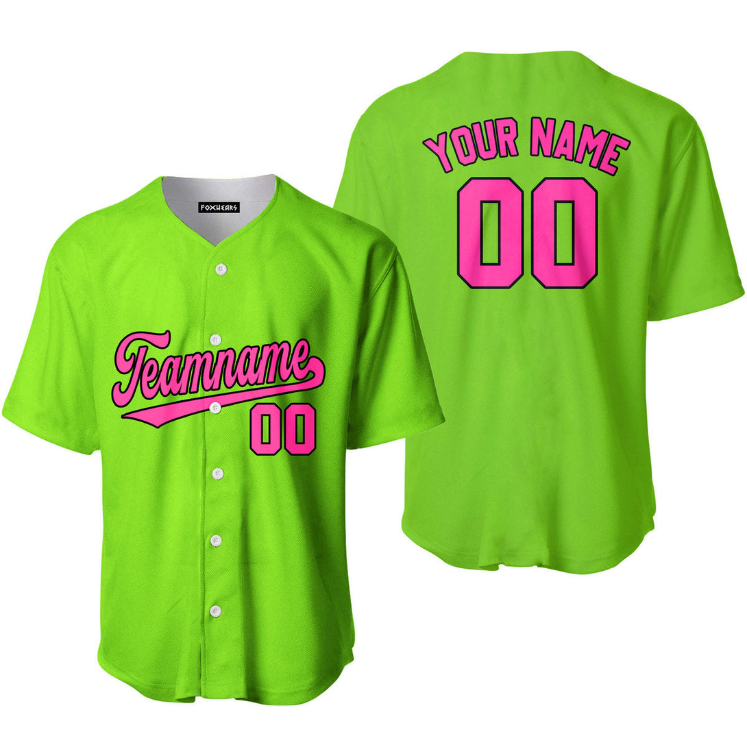 Custom Neon Green Pink Black Custom Baseball Jerseys For Men & Women