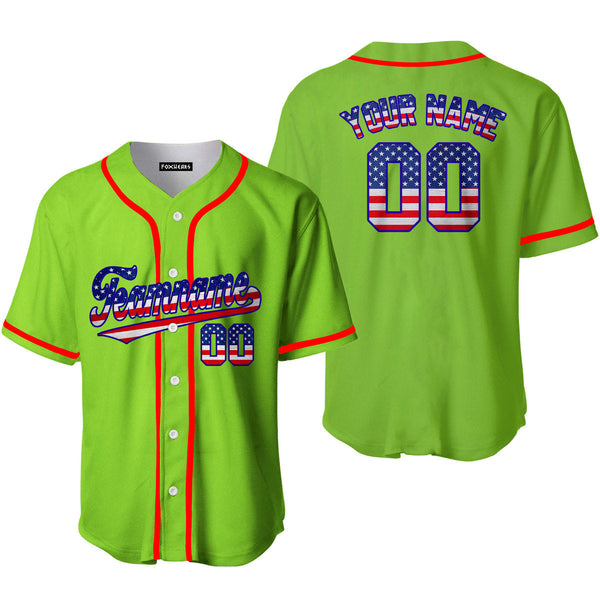 Custom Neon Green Retro American Custom Baseball Jerseys For Men & Women
