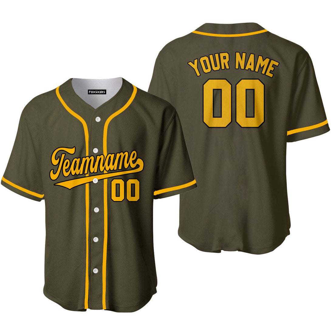 Custom Olive Gold White Custom Baseball Jerseys For Men & Women