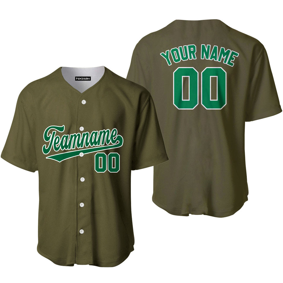 Custom Olive Green Kelly Green White Custom Baseball Jerseys For Men & Women