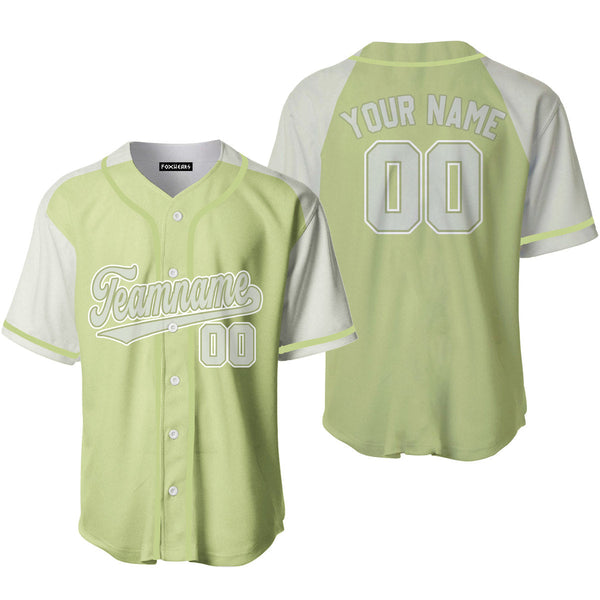 Custom Olive Green Light Grey Raglan White Baseball Jerseys For Men & Women